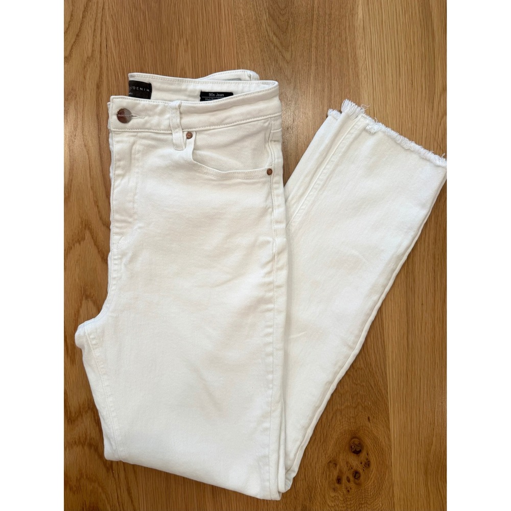 Sanctuary 90s Jean High Rise Straight Raw Hem White Sz 29